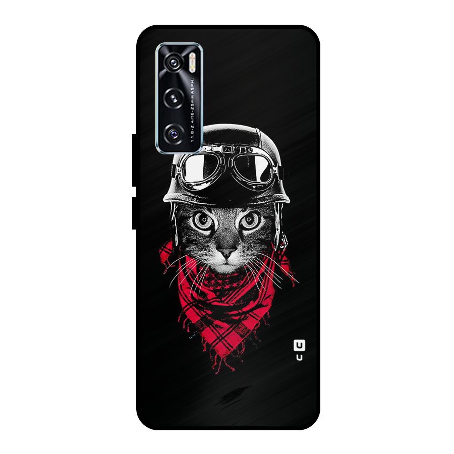 Cool Biker Cat Metal Back Case for Vivo V20 SE