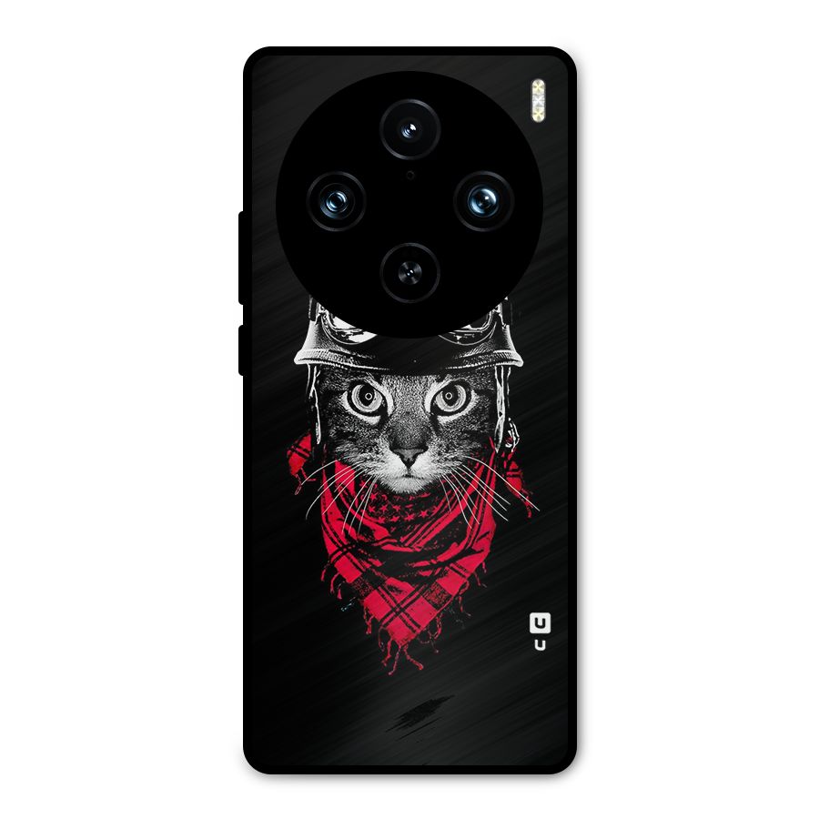 Cool Biker Cat Metal Back Case for Vivo X100 Pro