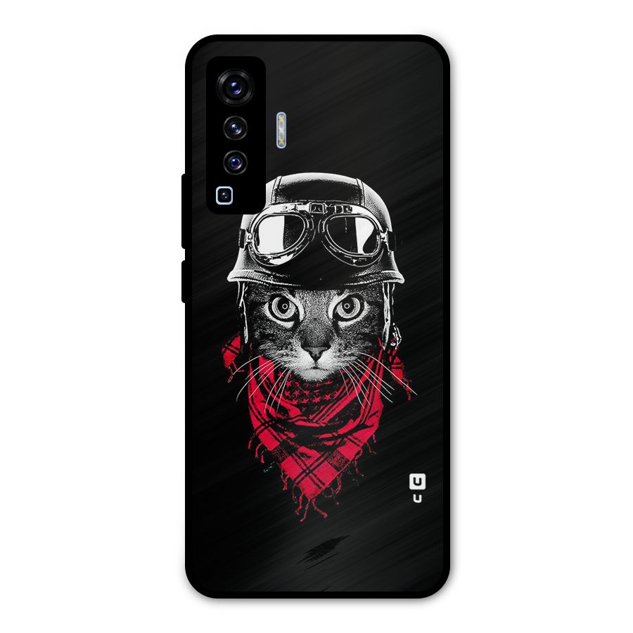 Cool Biker Cat Metal Back Case for Vivo X50