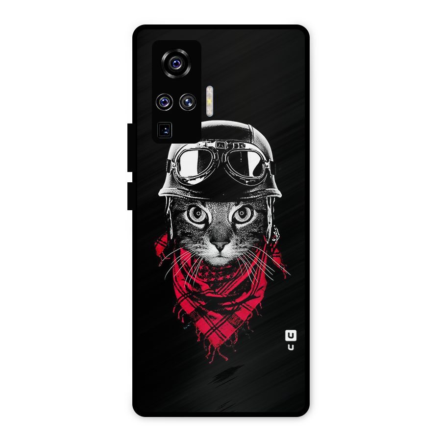 Cool Biker Cat Metal Back Case for Vivo X50 Pro