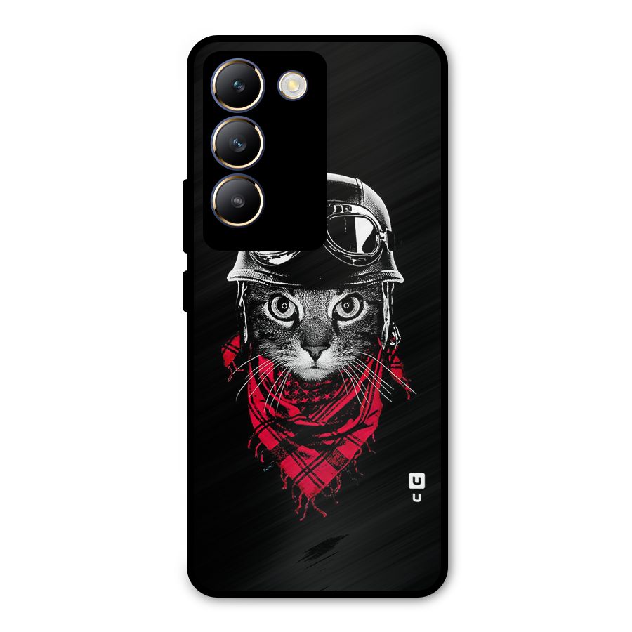 Cool Biker Cat Metal Back Case for Vivo Y200e