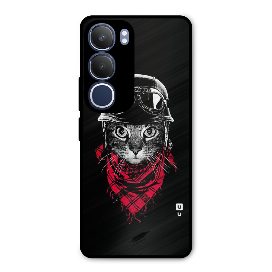 Cool Biker Cat Metal Back Case for Vivo Y29