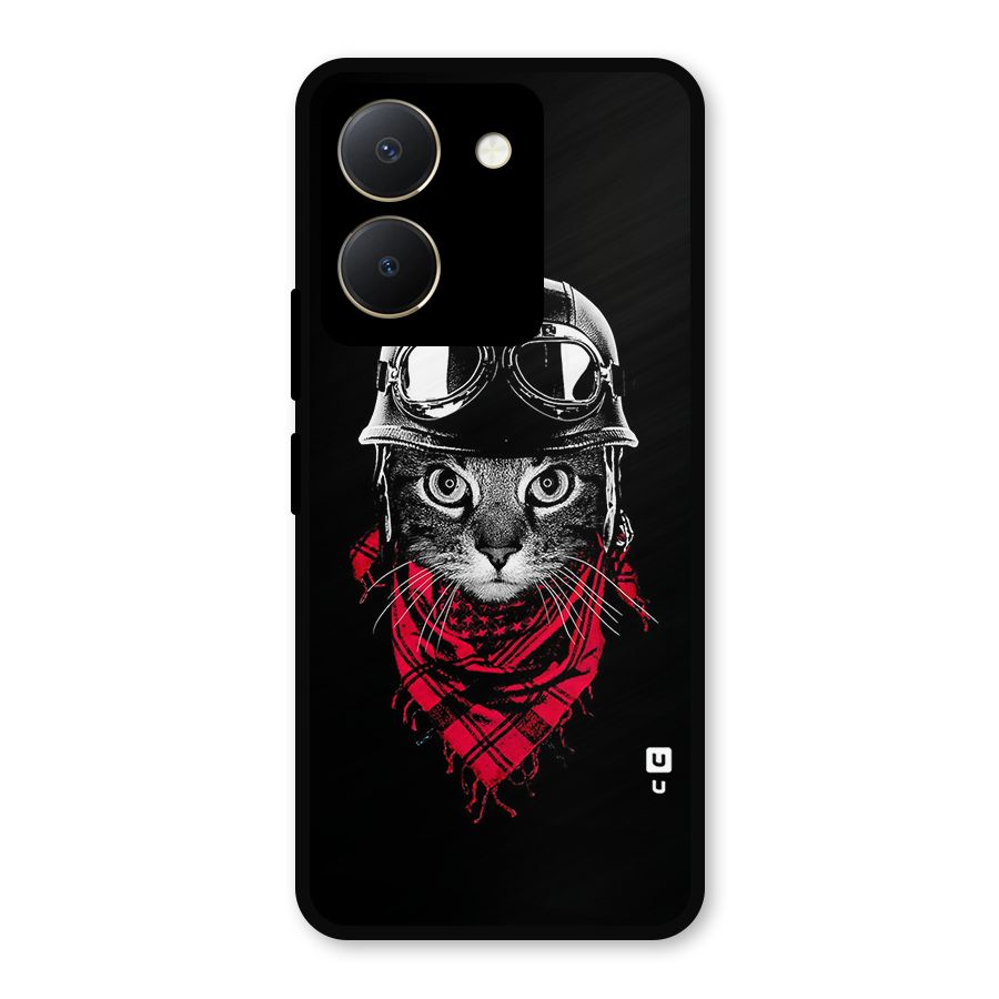 Cool Biker Cat Metal Back Case for Vivo Y36