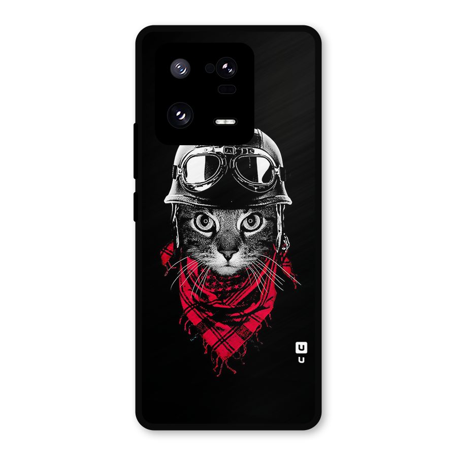 Cool Biker Cat Metal Back Case for Xiaomi 13 Pro