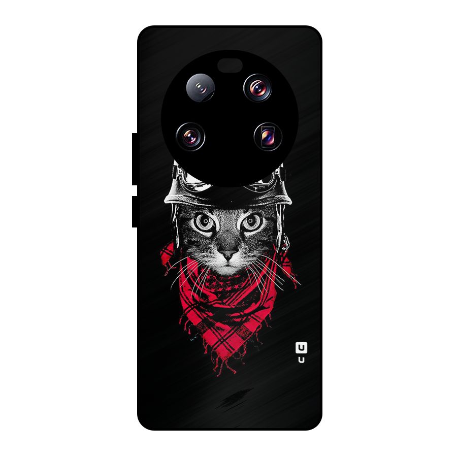 Cool Biker Cat Metal Back Case for Xiaomi 13 Ultra