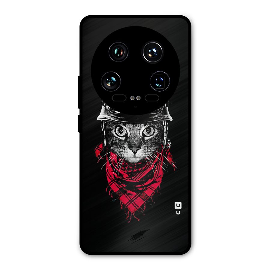 Cool Biker Cat Metal Back Case for Xiaomi 14 Ultra