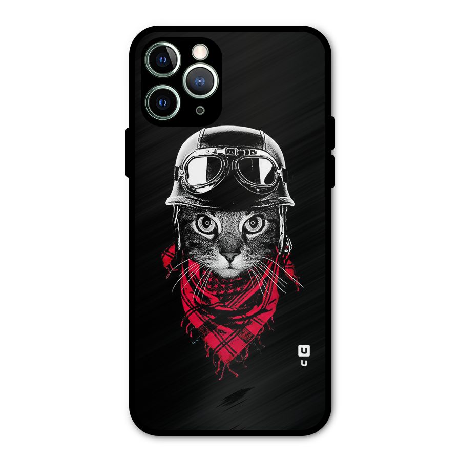 Cool Biker Cat Metal Back Case for iPhone 11 Pro Max