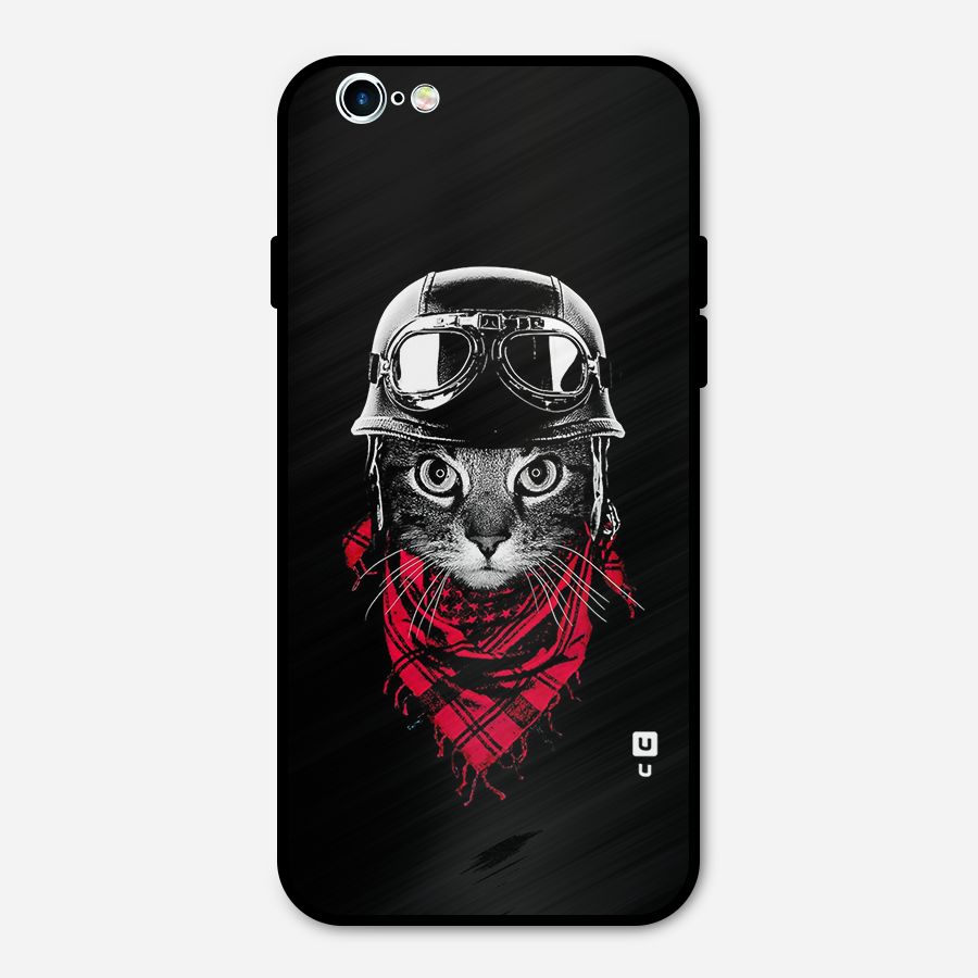 Cool Biker Cat Metal Back Case for iPhone 6 6s
