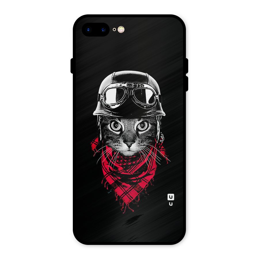 Cool Biker Cat Metal Back Case for iPhone 8 Plus