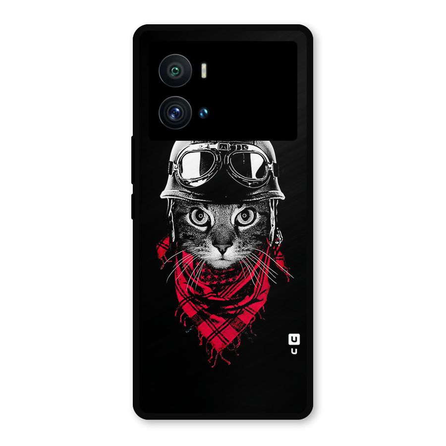 Cool Biker Cat Metal Back Case for iQOO 9 Pro