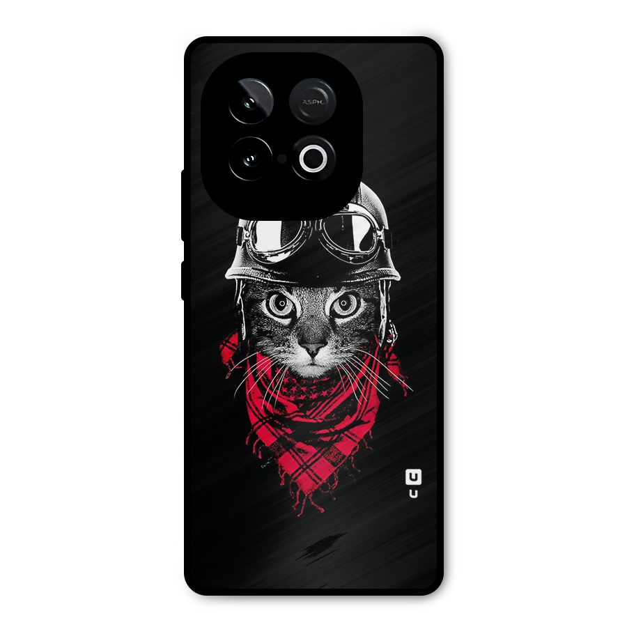 Cool Biker Cat Metal Back Case for iQOO Neo 10