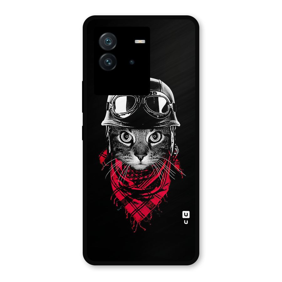 Cool Biker Cat Metal Back Case for iQOO Neo 6 5G