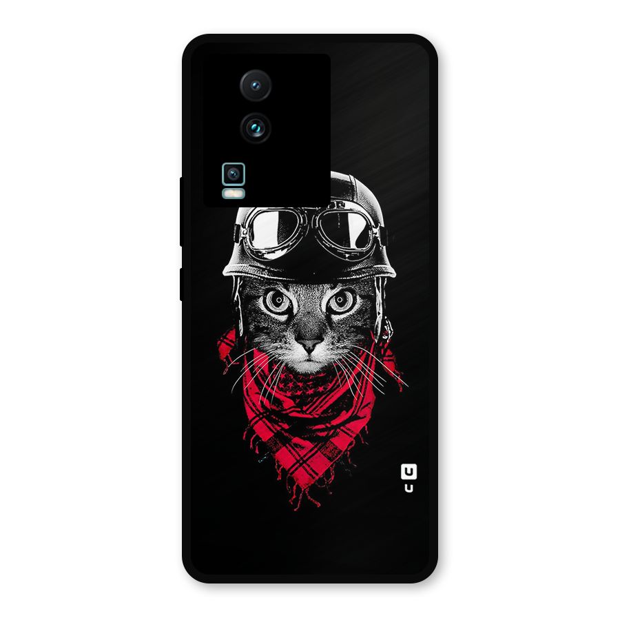 Cool Biker Cat Metal Back Case for iQOO Neo 7