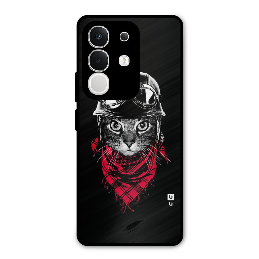 Cool Biker Cat Metal Back Case for iQOO Z10x