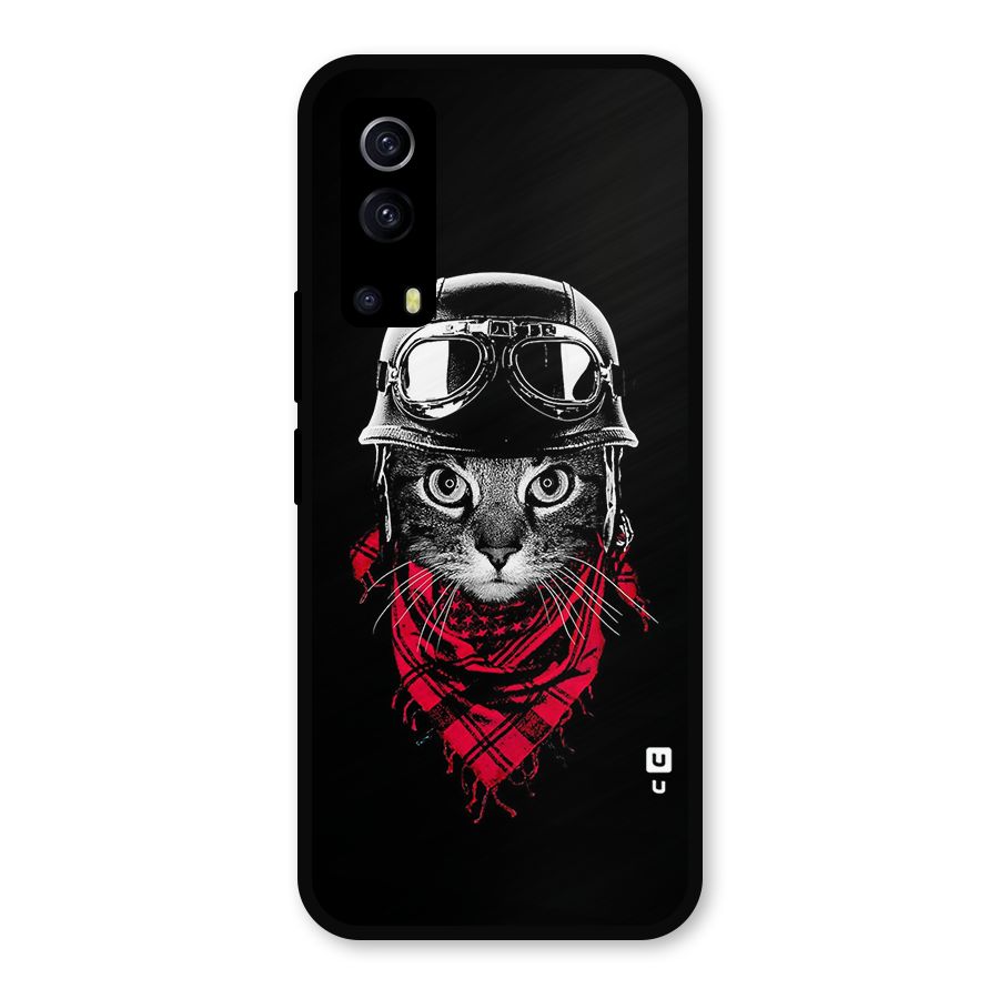 Cool Biker Cat Metal Back Case for iQOO Z3