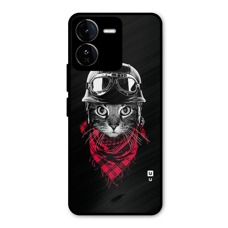 Cool Biker Cat Metal Back Case for iQOO Z9