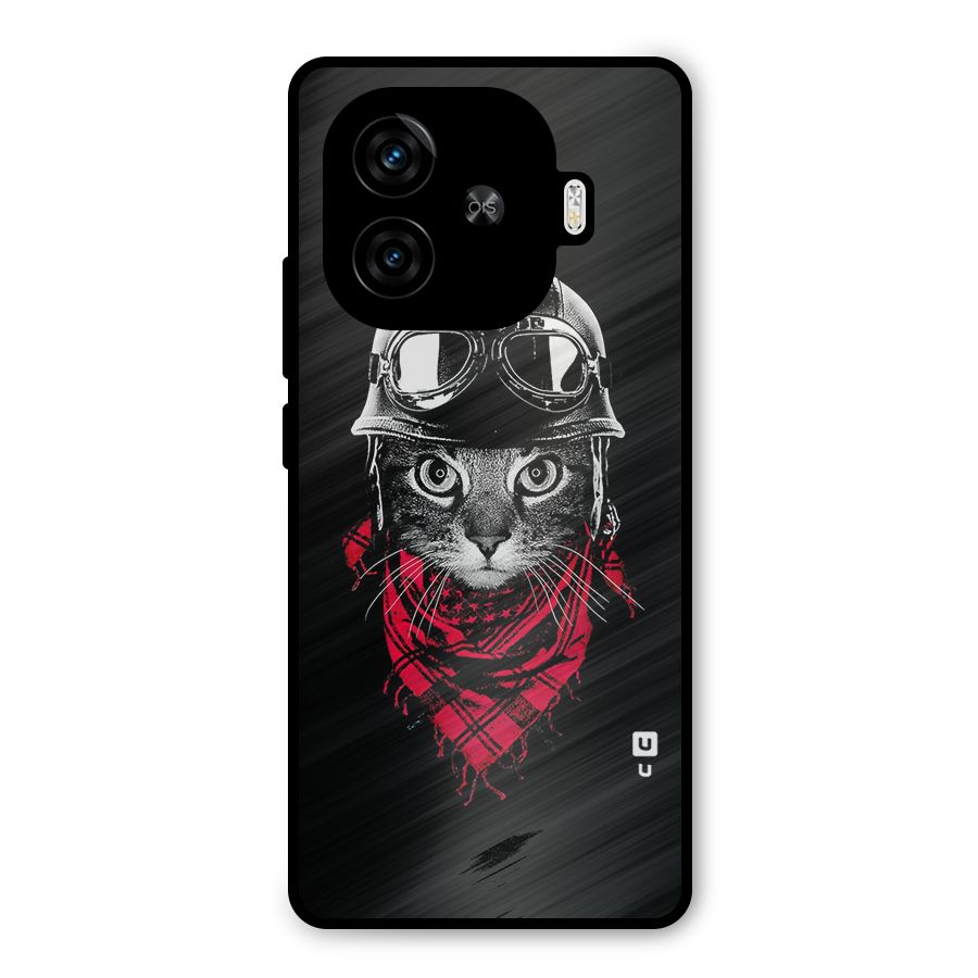 Cool Biker Cat Metal Back Case for iQOO Z9 Turbo