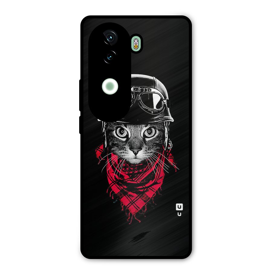 Cool Biker Cat Metal Back Case for iQOO Z9s