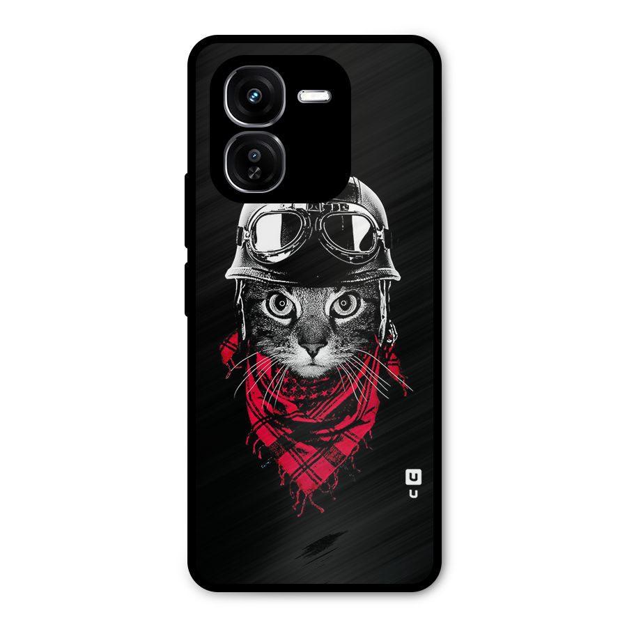 Cool Biker Cat Metal Back Case for iQOO Z9x