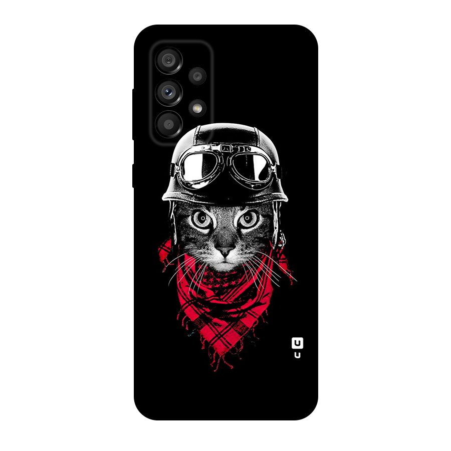Cool Biker Cat Original Polycarbonate Back Case for Galaxy A73 5G