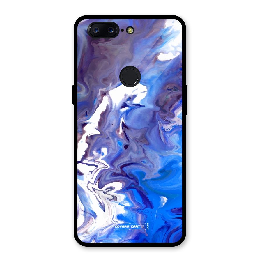 Cool Blue Marble Texture Glass Back Case for OnePlus 5T
