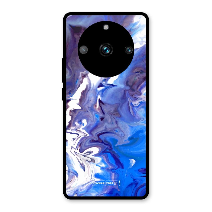 Cool Blue Marble Texture Glass Back Case for Realme 11 Pro