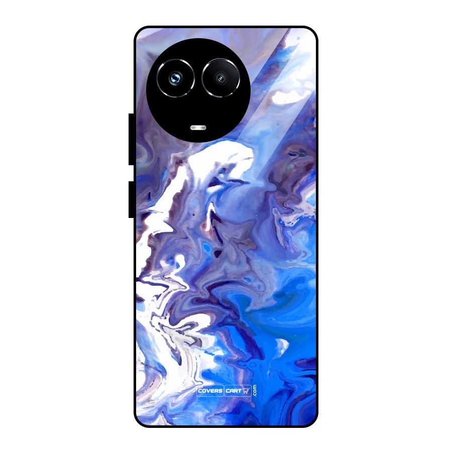 Cool Blue Marble Texture Glass Back Case for Realme Narzo 60X
