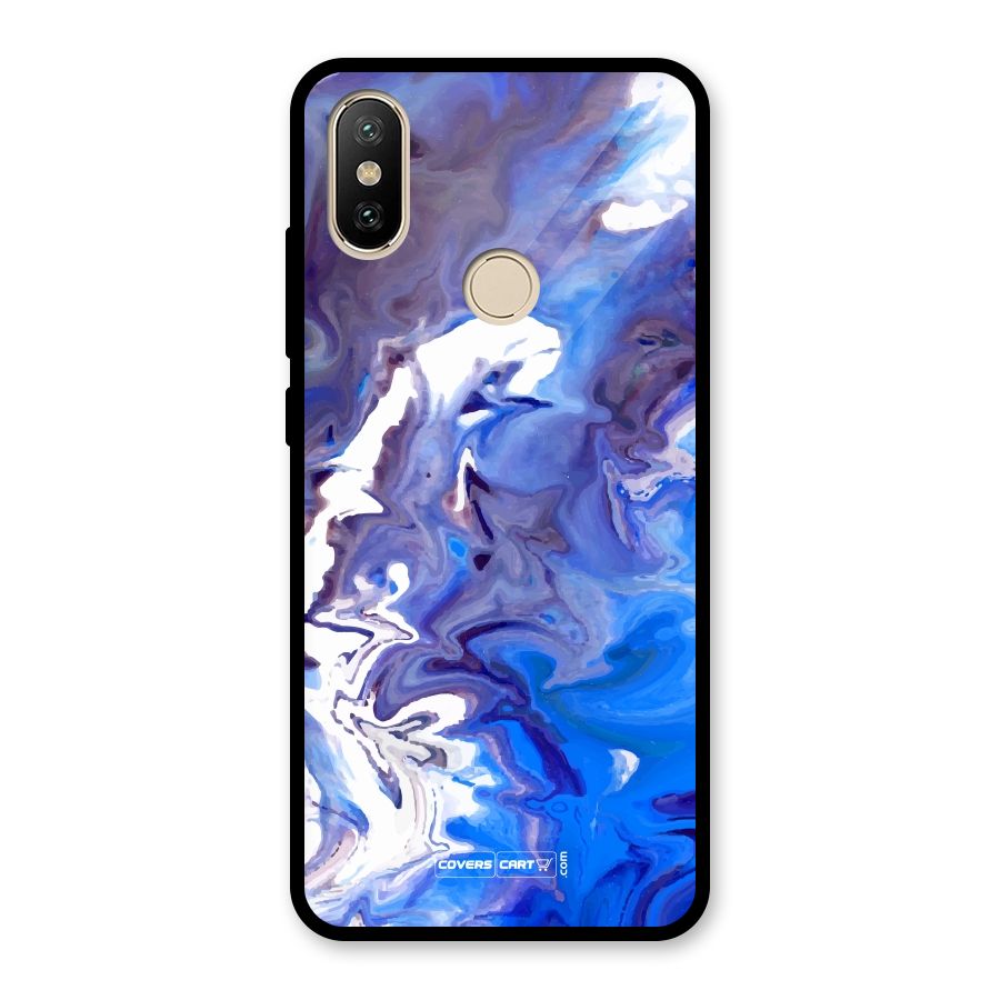 Cool Blue Marble Texture Glass Back Case for Redmi A2