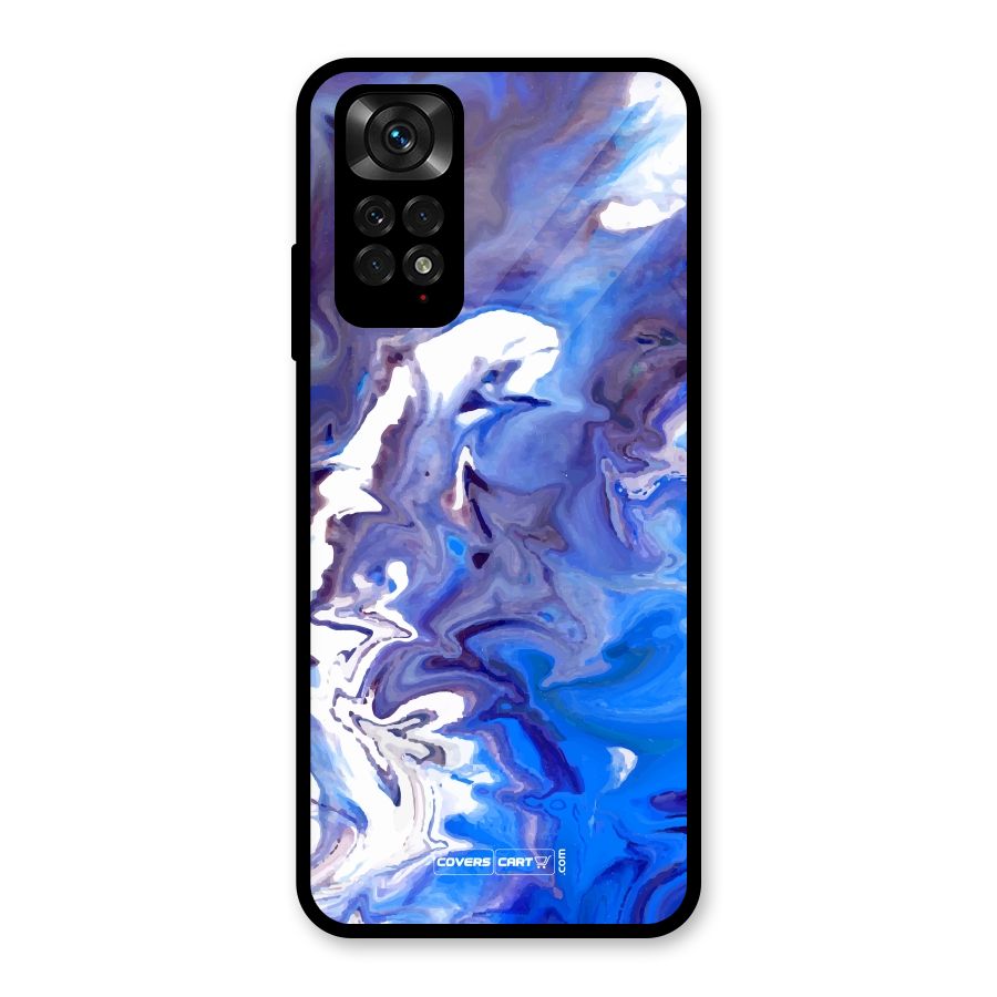 Cool Blue Marble Texture Glass Back Case for Redmi Note 11S