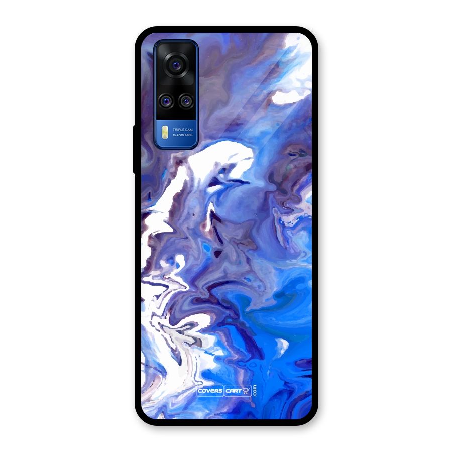 Cool Blue Marble Texture Glass Back Case for Vivo Y31
