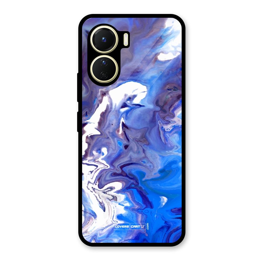 Cool Blue Marble Texture Glass Back Case for Vivo Y56