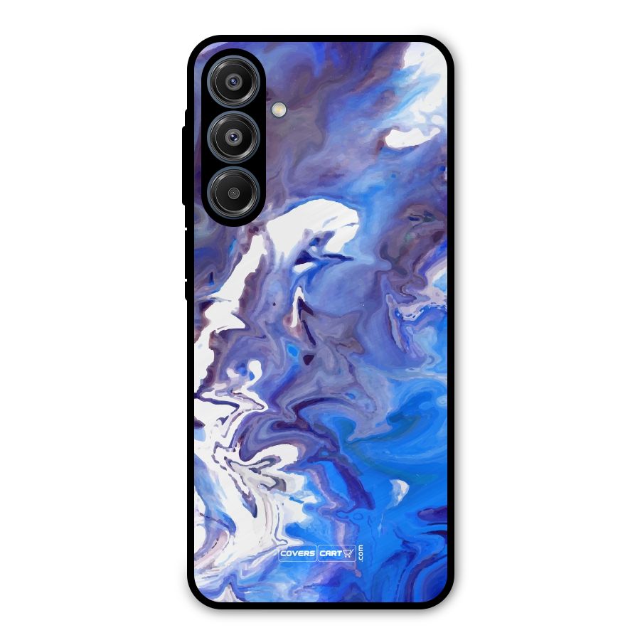 Cool Blue Marble Texture Metal Back Case for Galaxy A16 5G