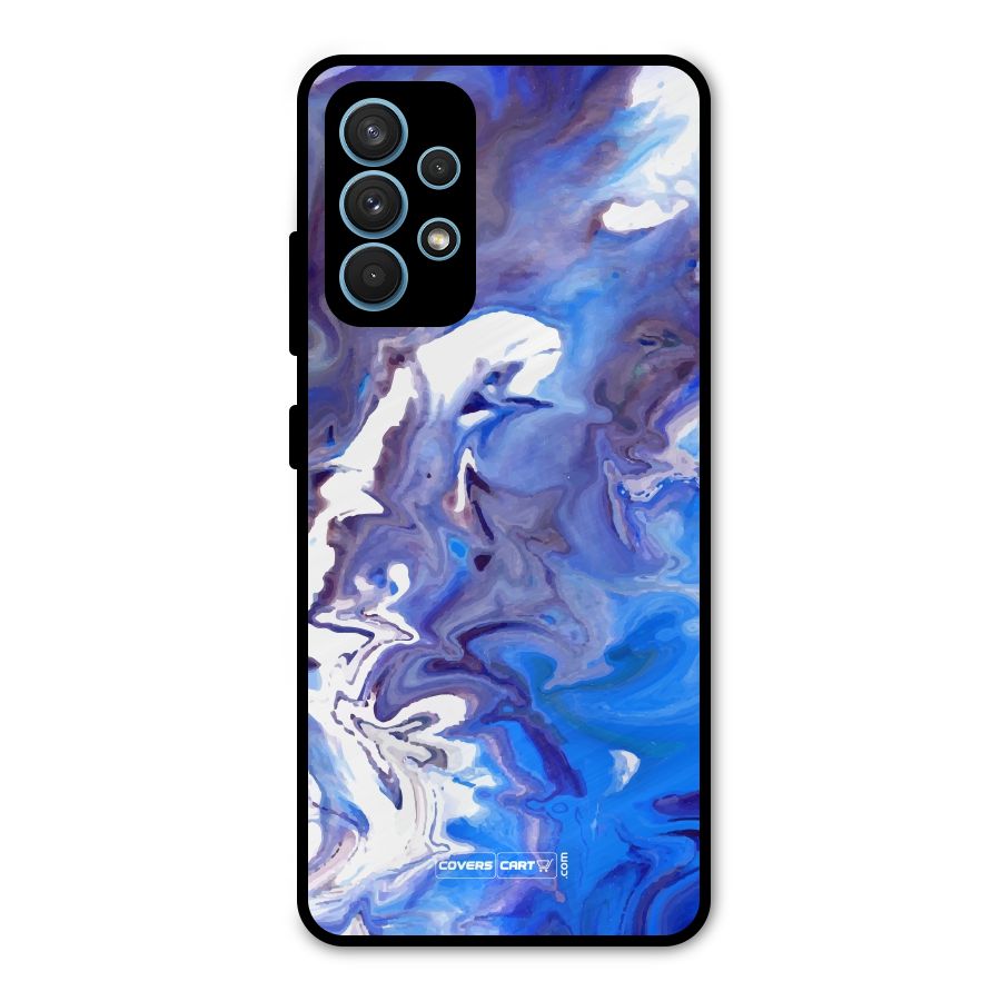 Cool Blue Marble Texture Metal Back Case for Galaxy A32