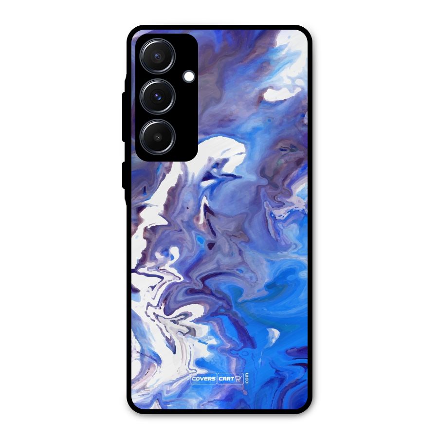 Cool Blue Marble Texture Metal Back Case for Galaxy A55