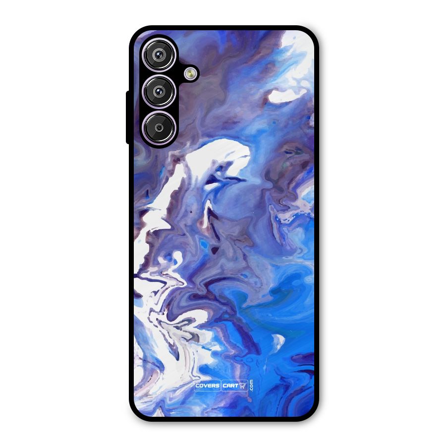 Cool Blue Marble Texture Metal Back Case for Galaxy M15