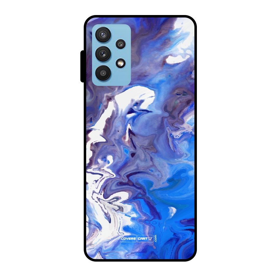 Cool Blue Marble Texture Metal Back Case for Galaxy M32 5G