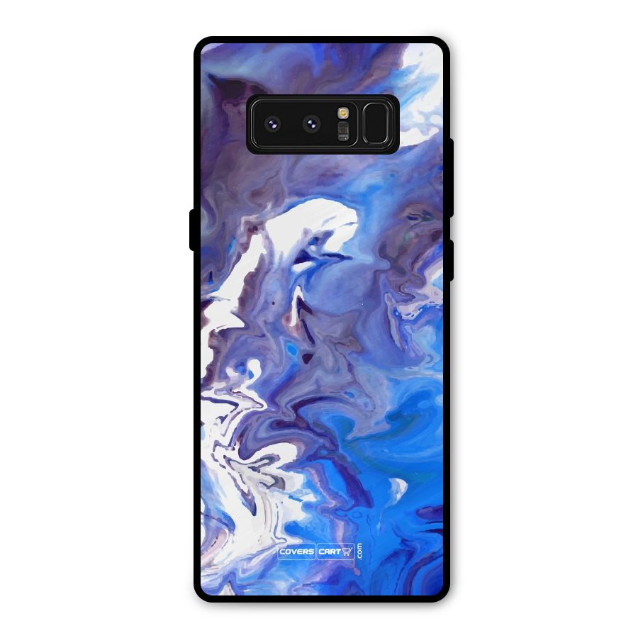 Cool Blue Marble Texture Metal Back Case for Galaxy Note 8