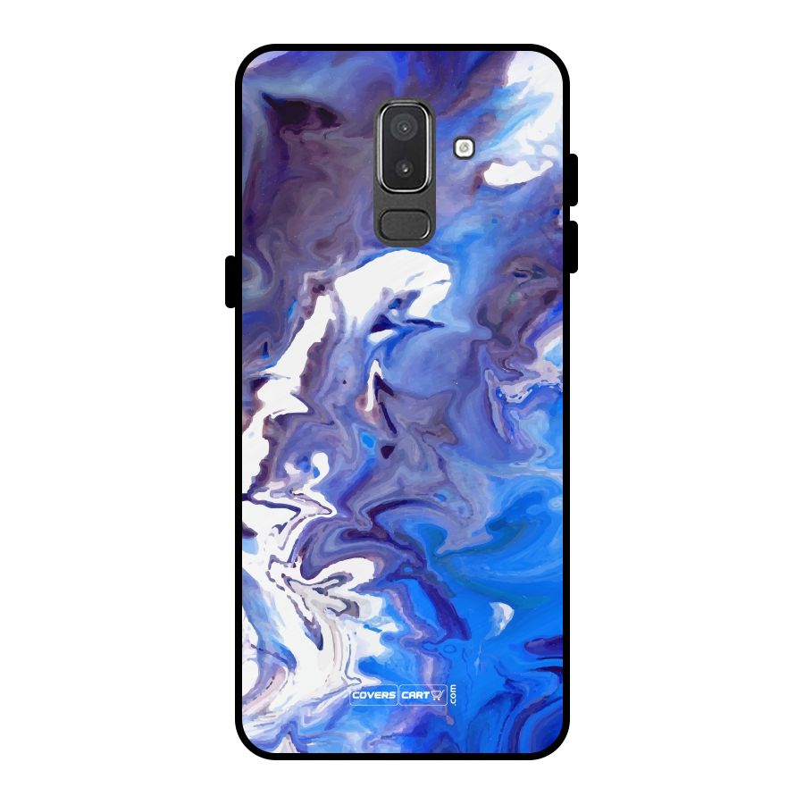Cool Blue Marble Texture Metal Back Case for Galaxy On8 (2018)