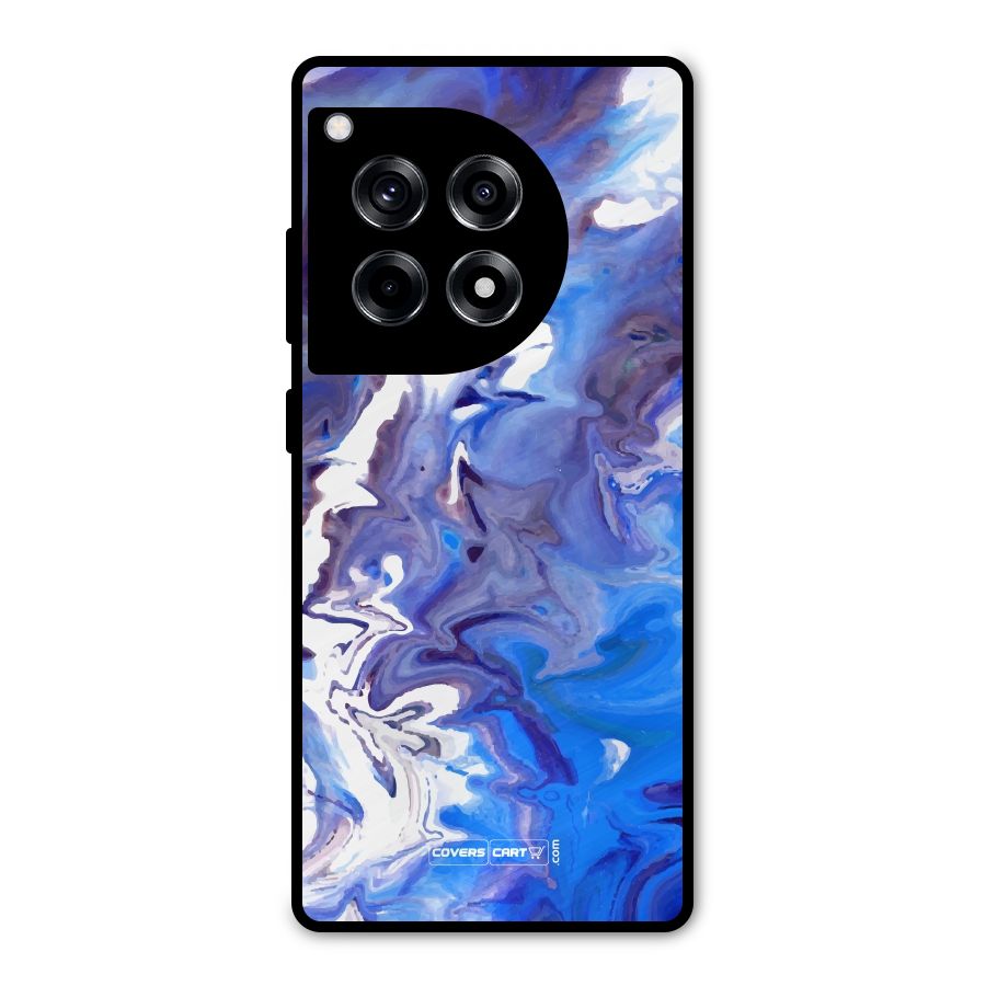 Cool Blue Marble Texture Metal Back Case for OnePlus 12R