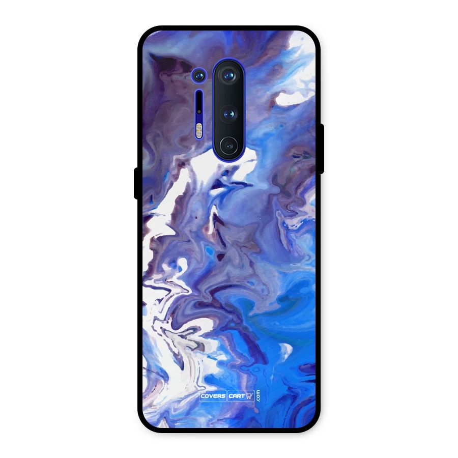 Cool Blue Marble Texture Metal Back Case for OnePlus 8 Pro