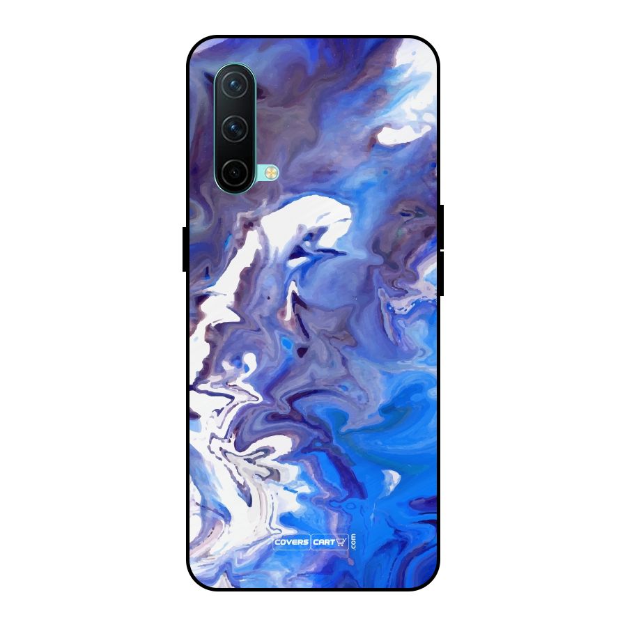 Cool Blue Marble Texture Metal Back Case for OnePlus Nord CE 5G