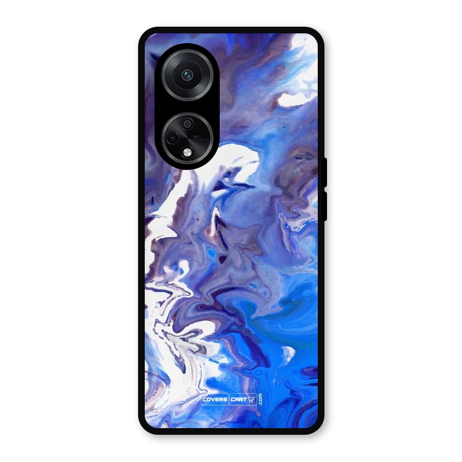 Cool Blue Marble Texture Metal Back Case for Oppo F23