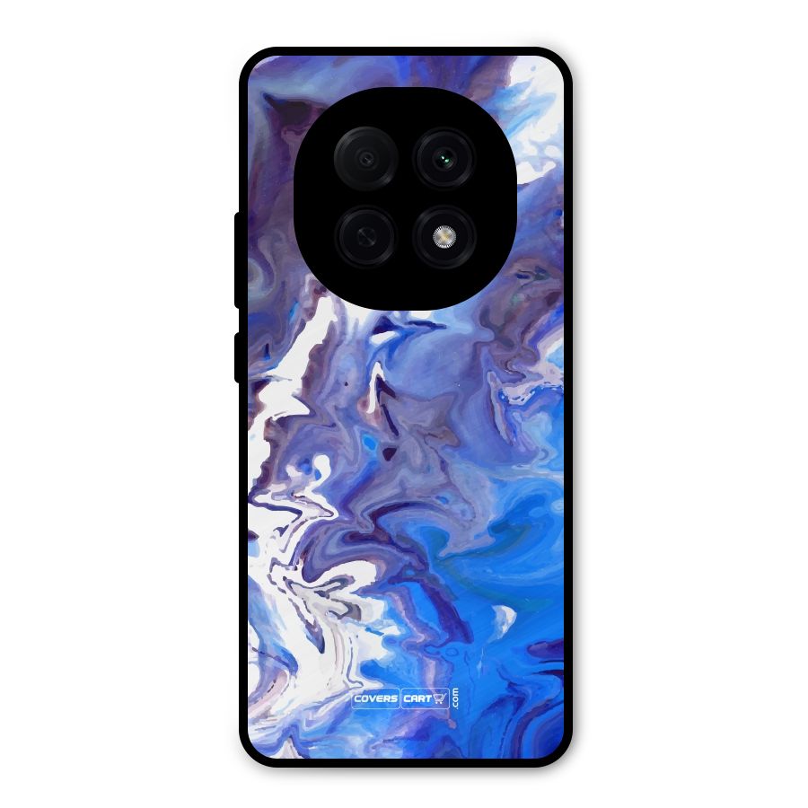 Cool Blue Marble Texture Metal Back Case for Oppo F29 Pro