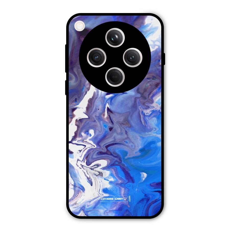 Cool Blue Marble Texture Metal Back Case for Oppo Find X8