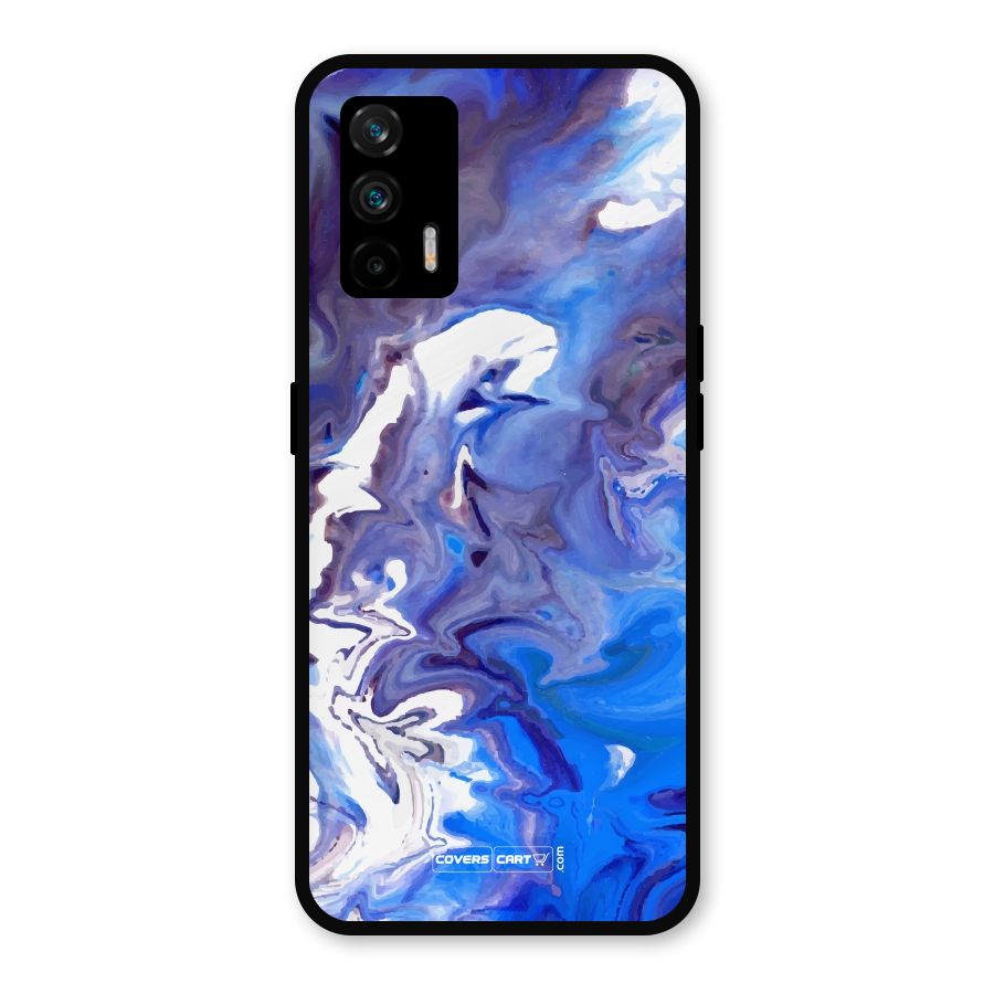 Cool Blue Marble Texture Metal Back Case for Realme GT 5G
