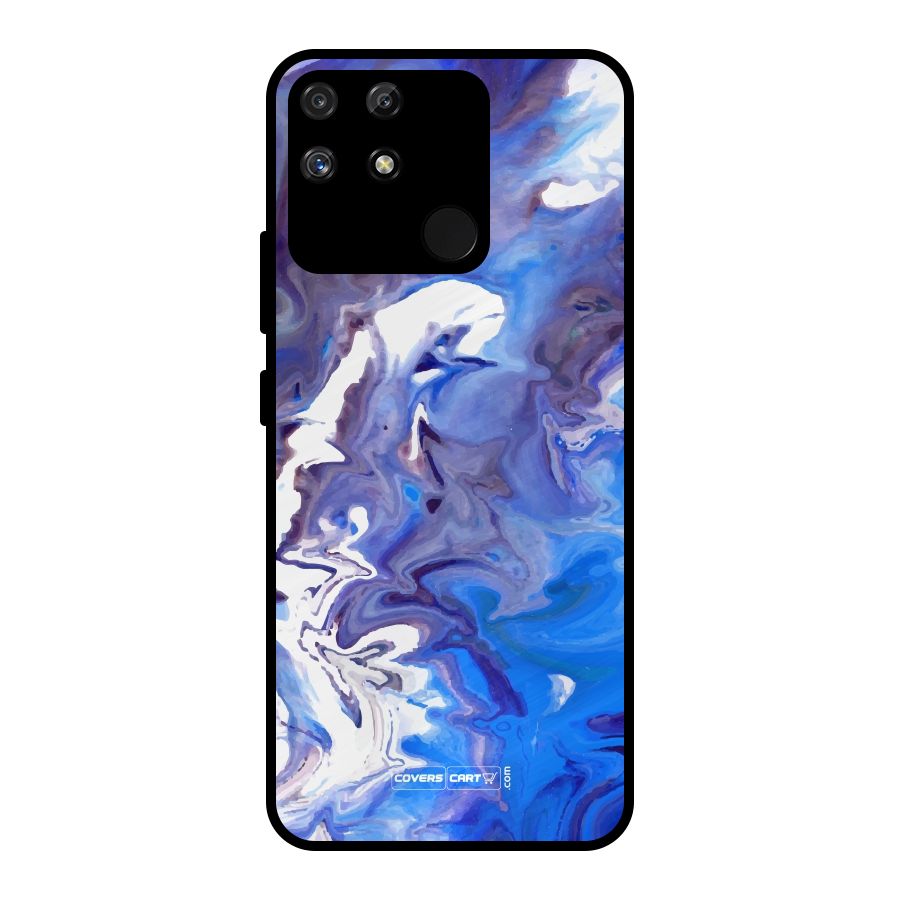 Cool Blue Marble Texture Metal Back Case for Realme Narzo 50A