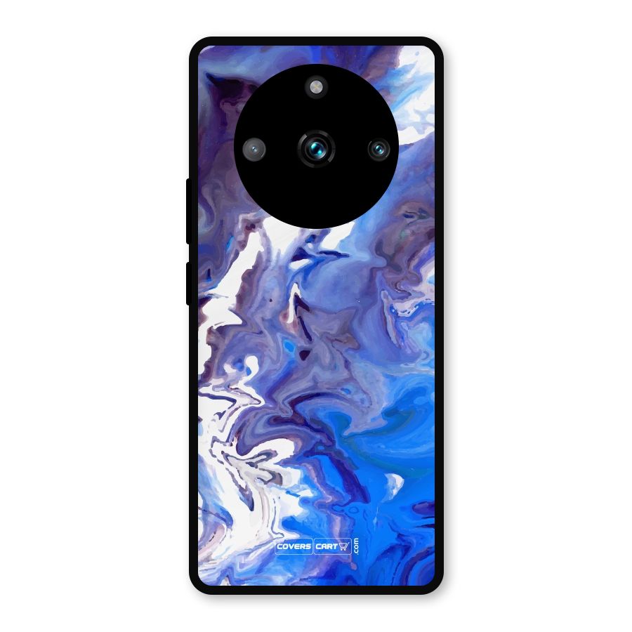 Cool Blue Marble Texture Metal Back Case for Realme Narzo 60 Pro