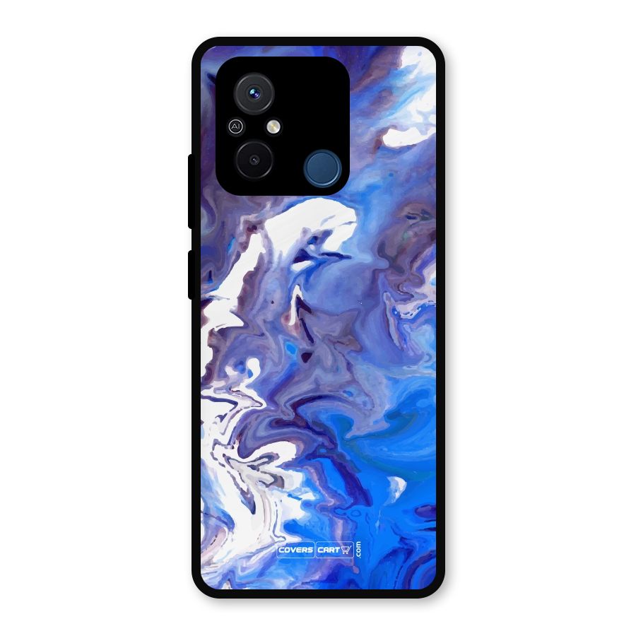 Cool Blue Marble Texture Metal Back Case for Redmi 12C