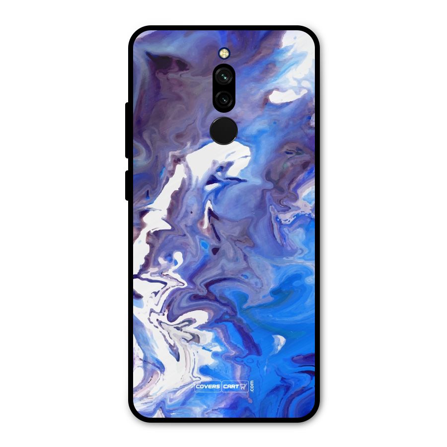 Cool Blue Marble Texture Metal Back Case for Redmi 8