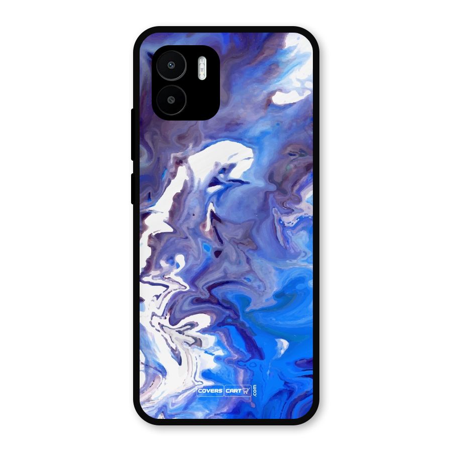Cool Blue Marble Texture Metal Back Case for Redmi A2